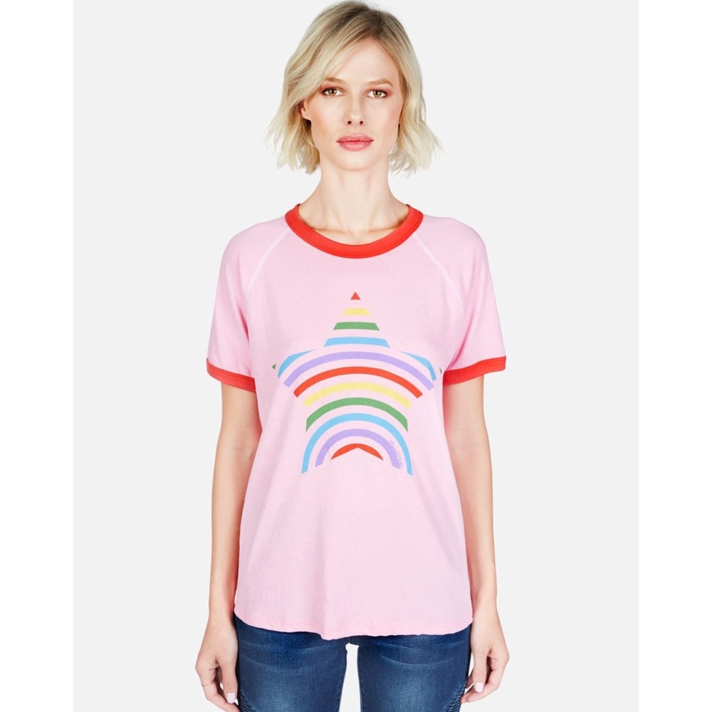 Lauren Moshi Rainbow Star Tee- new with tags
